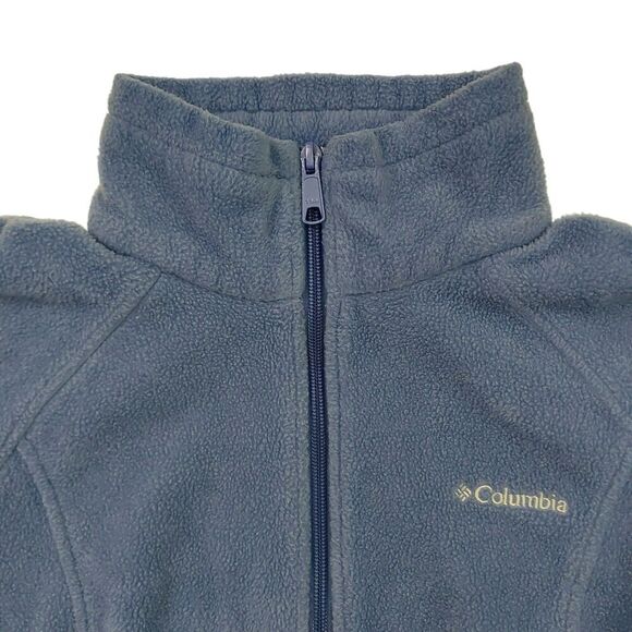 Columbia Fleece Jacket Womens Medium Blue Zip-Up Mock Neck Cozy Outdoor Hiking - Picture 4 of 12